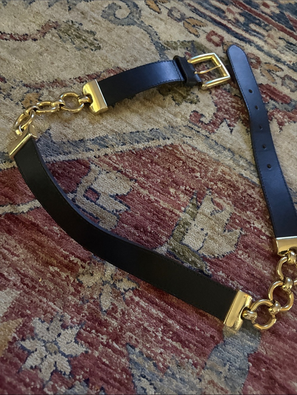 Belt With Gold Chain, Suede In Vinyl s, m Women